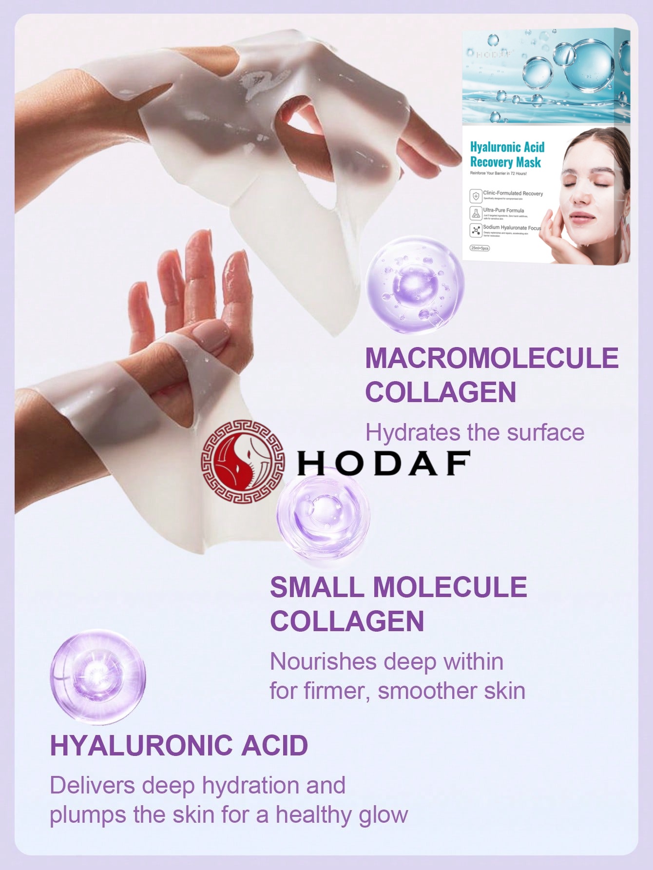 HODAF 5pcs Hyaluronic Acid Hyd - огляд і ціна Luxury Skincare Store